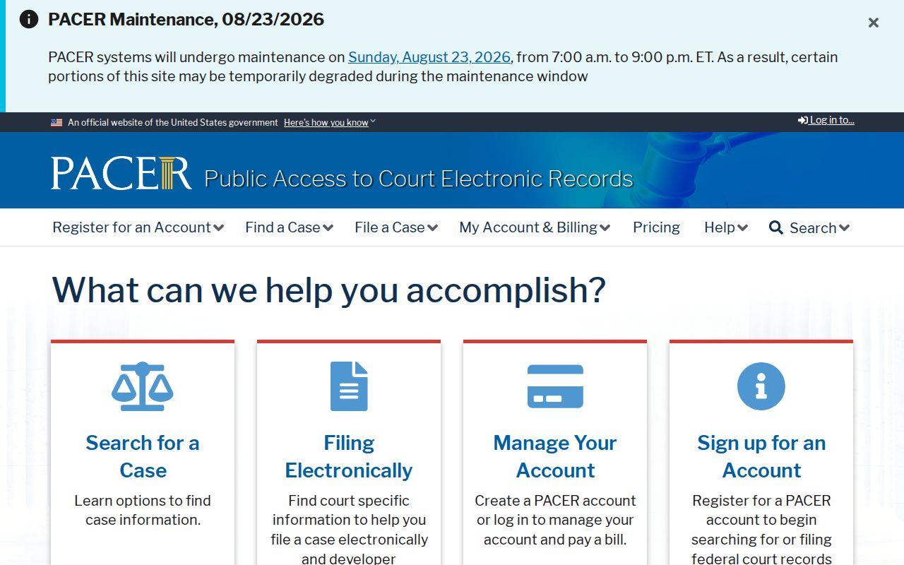 PACER federal case locator for federal matters connected to Glascock County