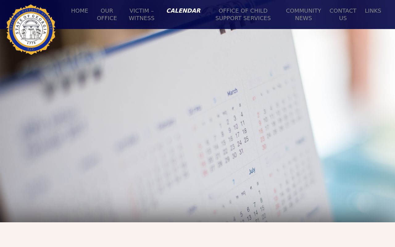 Toombs Judicial Circuit calendar page used to locate Glascock County court settings
