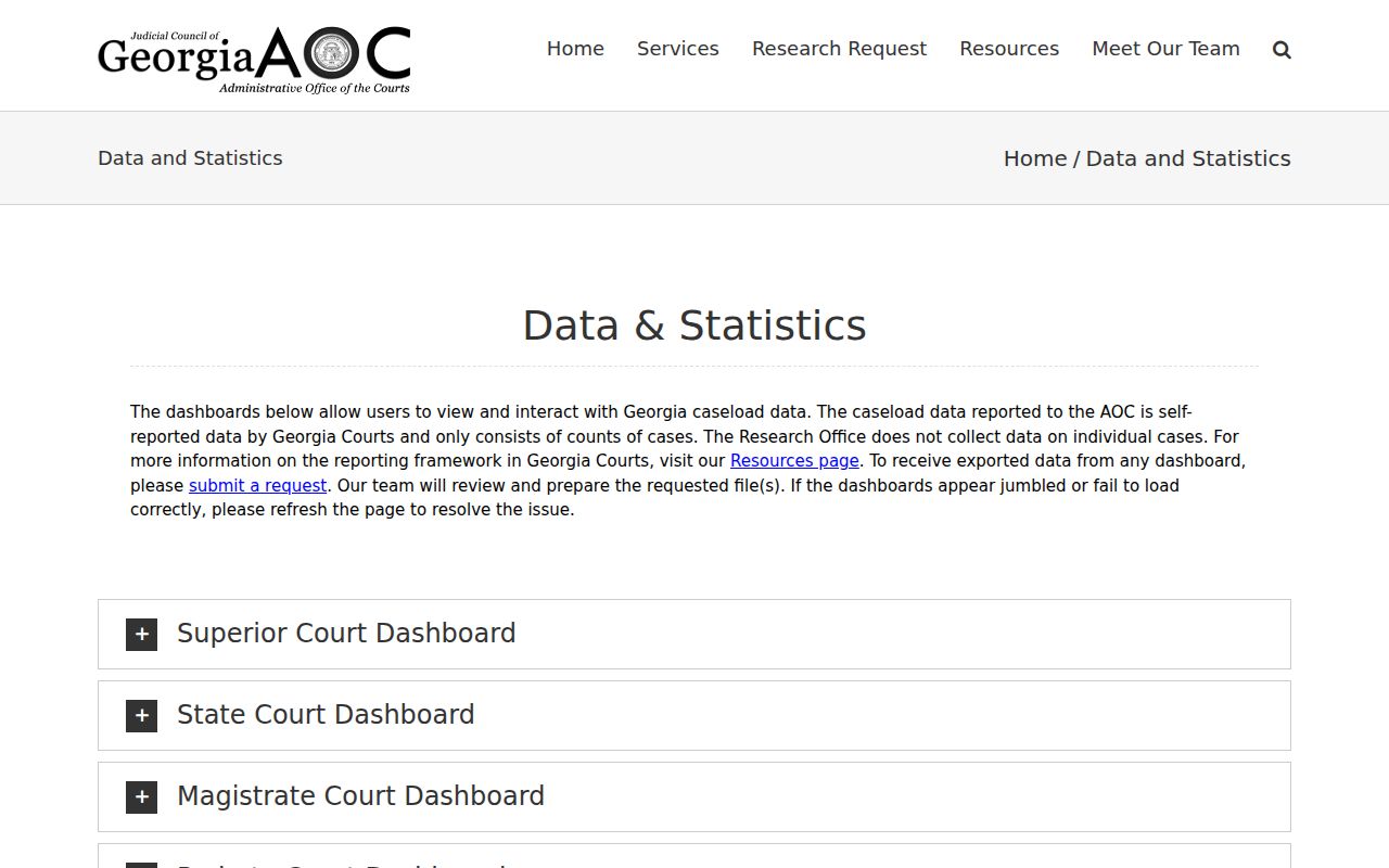 Glascock County court records context on Georgia Courts data dashboards
