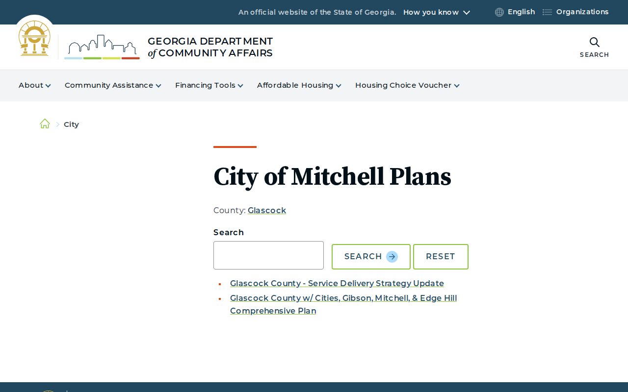 Mitchell court records city context at the DCA plan index