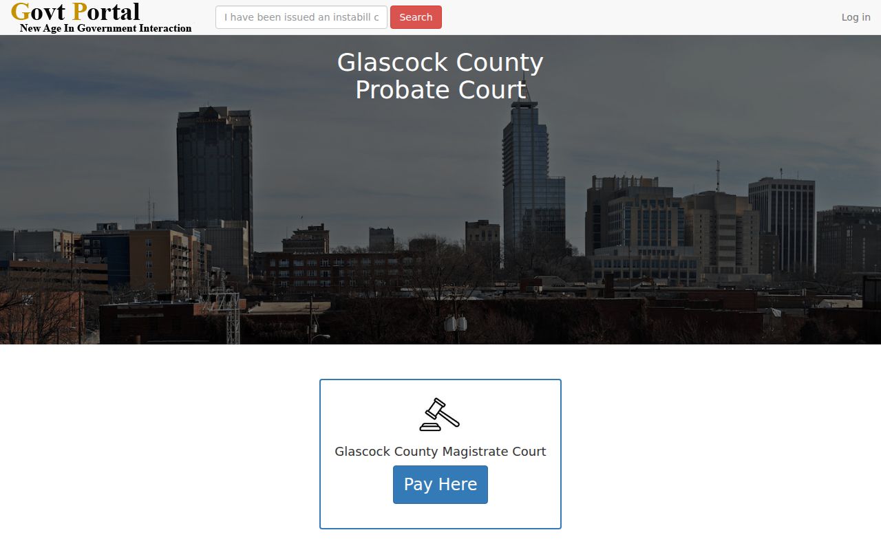 Glascock County traffic court payment portal landing page